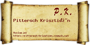 Pittersch Krisztián névjegykártya